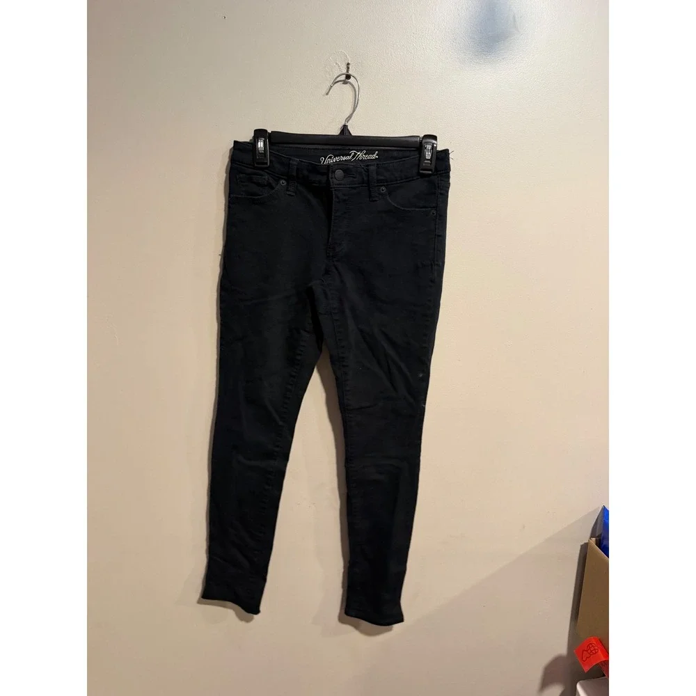 Universal Thread Womens Black Mid Rise Skinny Jeans Size 2/26R Stretch Denim